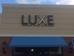Front  Reverse lit channel letters manufactured for our friends at Luxe